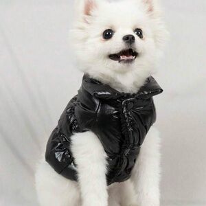 Dog Cat Puffer Jacket Black